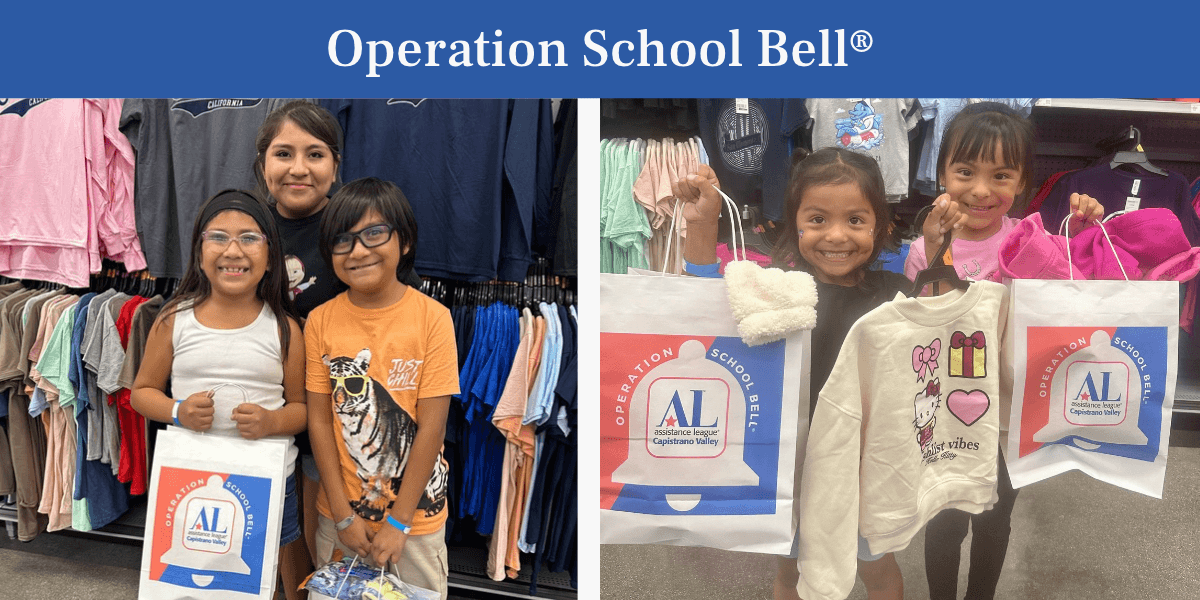 Underserved children shopping at a clothing event